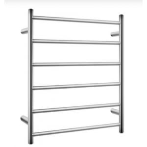 Aqua Brushed Nickel Round 6 Bars Heated Towel Rail